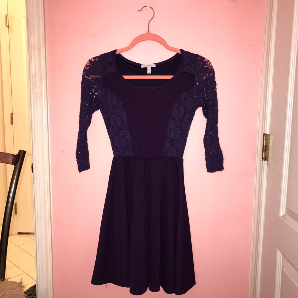 Purple Lace Mini Dress
